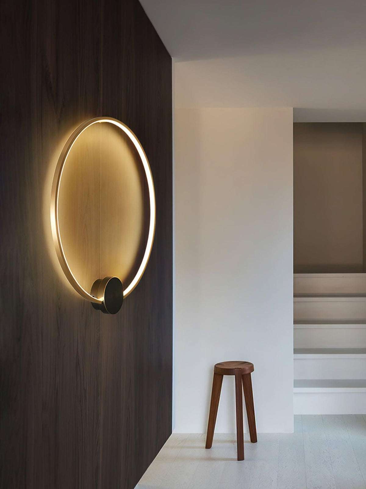 Oriaenne aplique de pared moderno minimalista anillado LED de latón metal