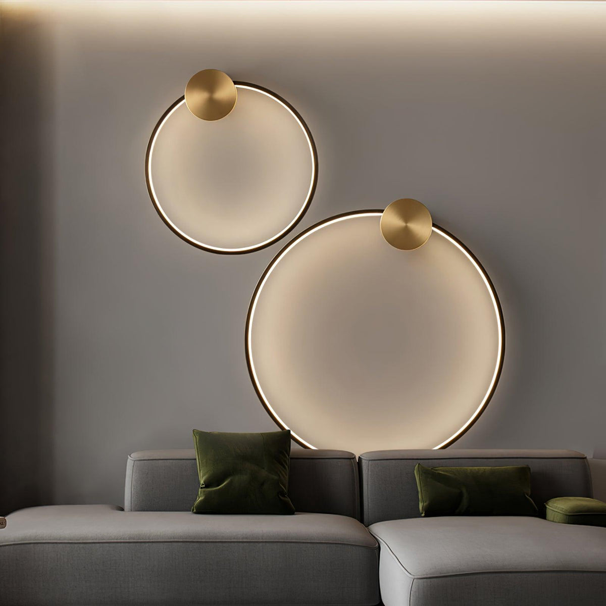 Oriaenne aplique de pared moderno minimalista anillado LED de latón metal