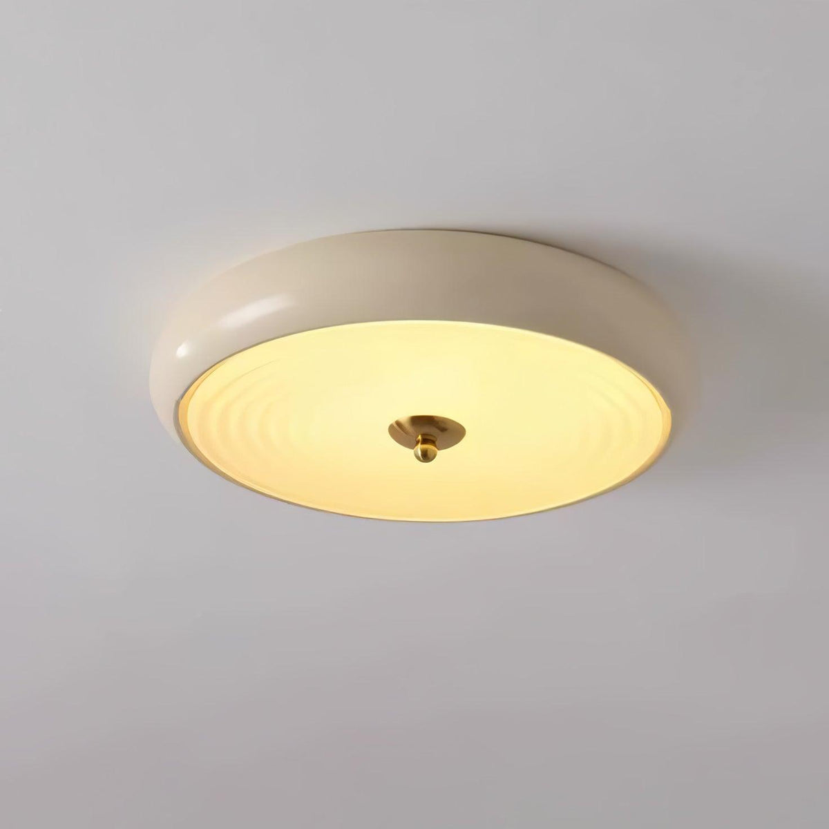 Utheara lámpara de techo moderna minimalista con vidrio efecto ondulado color crema