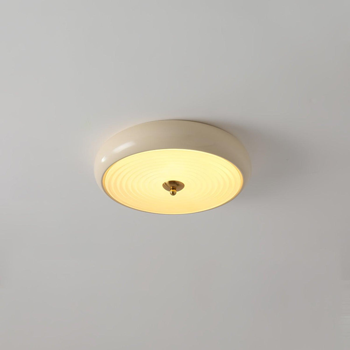 Utheara lámpara de techo moderna minimalista con vidrio efecto ondulado color crema