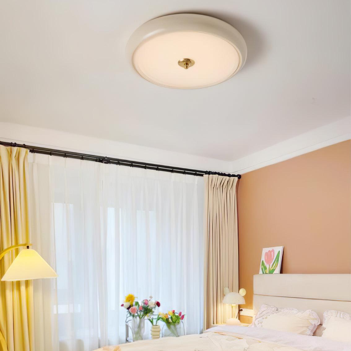 Utheara lámpara de techo moderna minimalista con vidrio efecto ondulado color crema