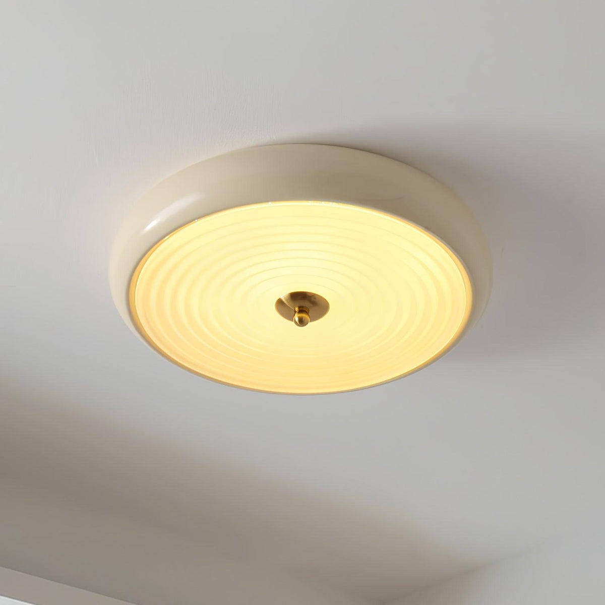 Utheara lámpara de techo moderna minimalista con vidrio efecto ondulado color crema