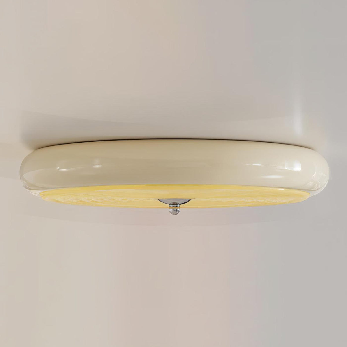 Utheara lámpara de techo moderna minimalista con vidrio efecto ondulado color crema