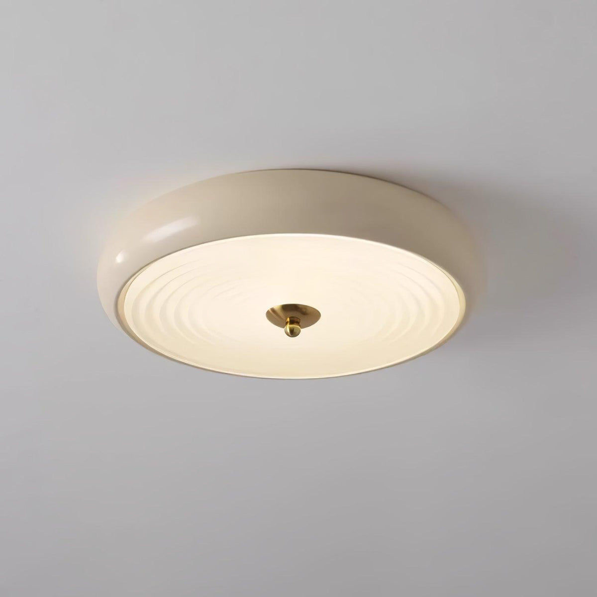 Utheara lámpara de techo moderna minimalista con vidrio efecto ondulado color crema