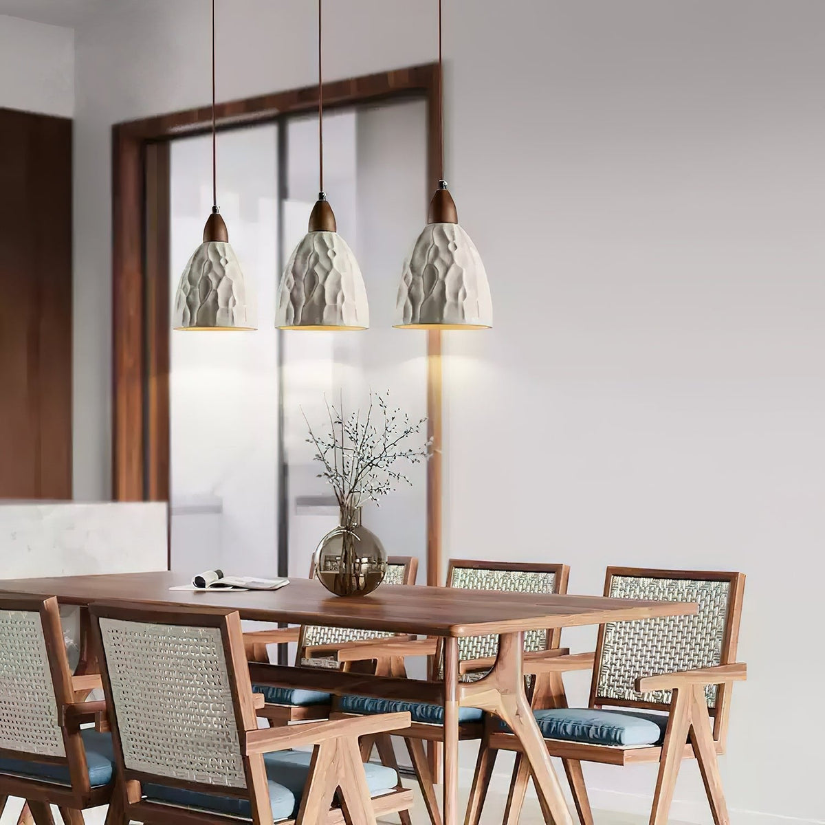 Osilora lámpara colgante Premium nórdica de madera con efecto efecto ondulado