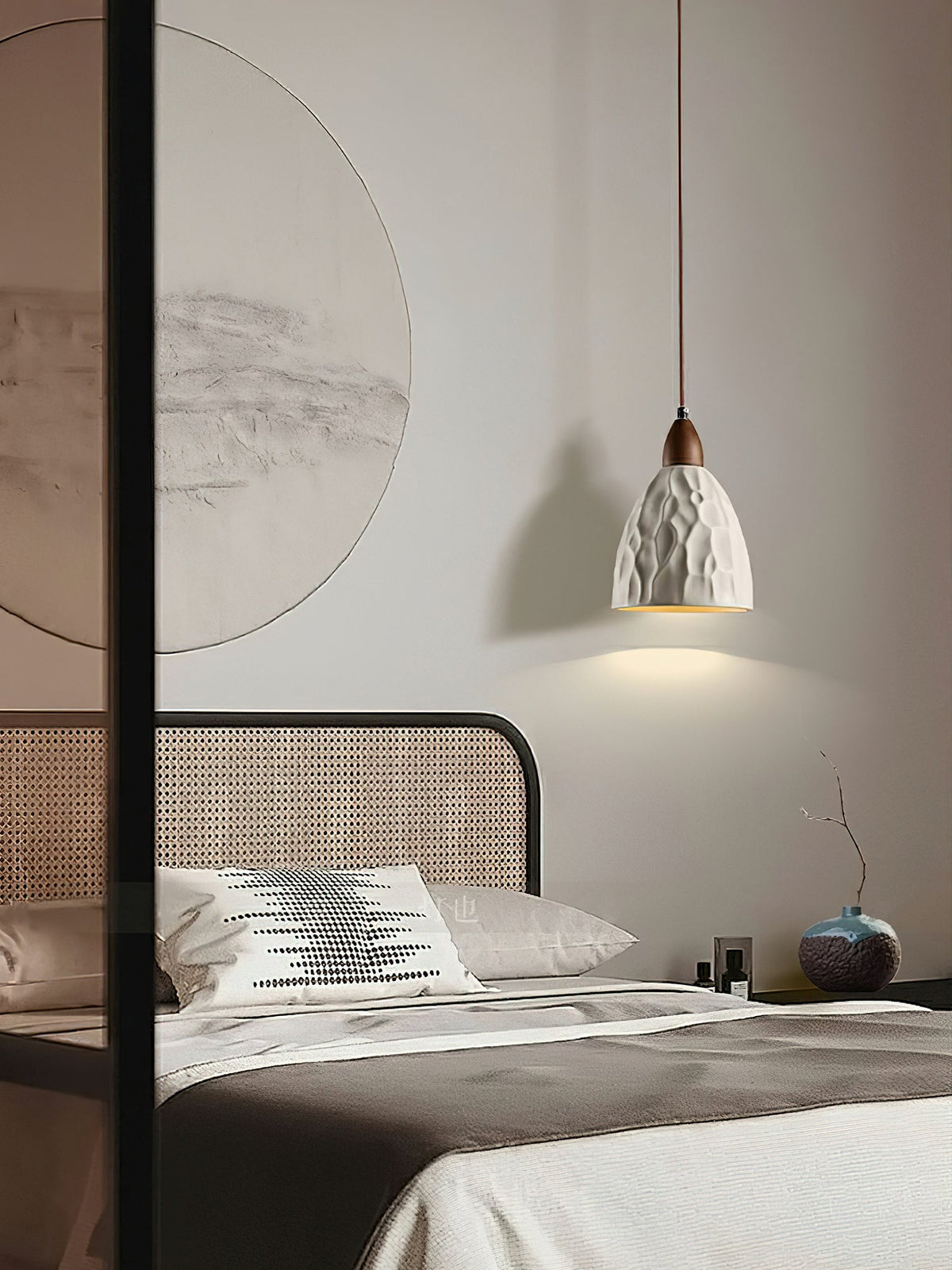 Osilora lámpara colgante Premium nórdica de madera con efecto efecto ondulado