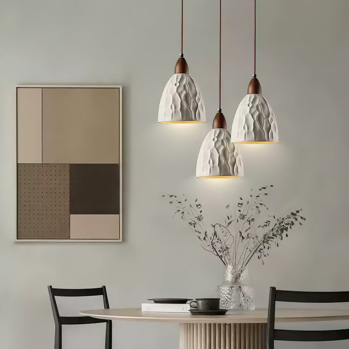 Osilora lámpara colgante Premium nórdica de madera con efecto efecto ondulado