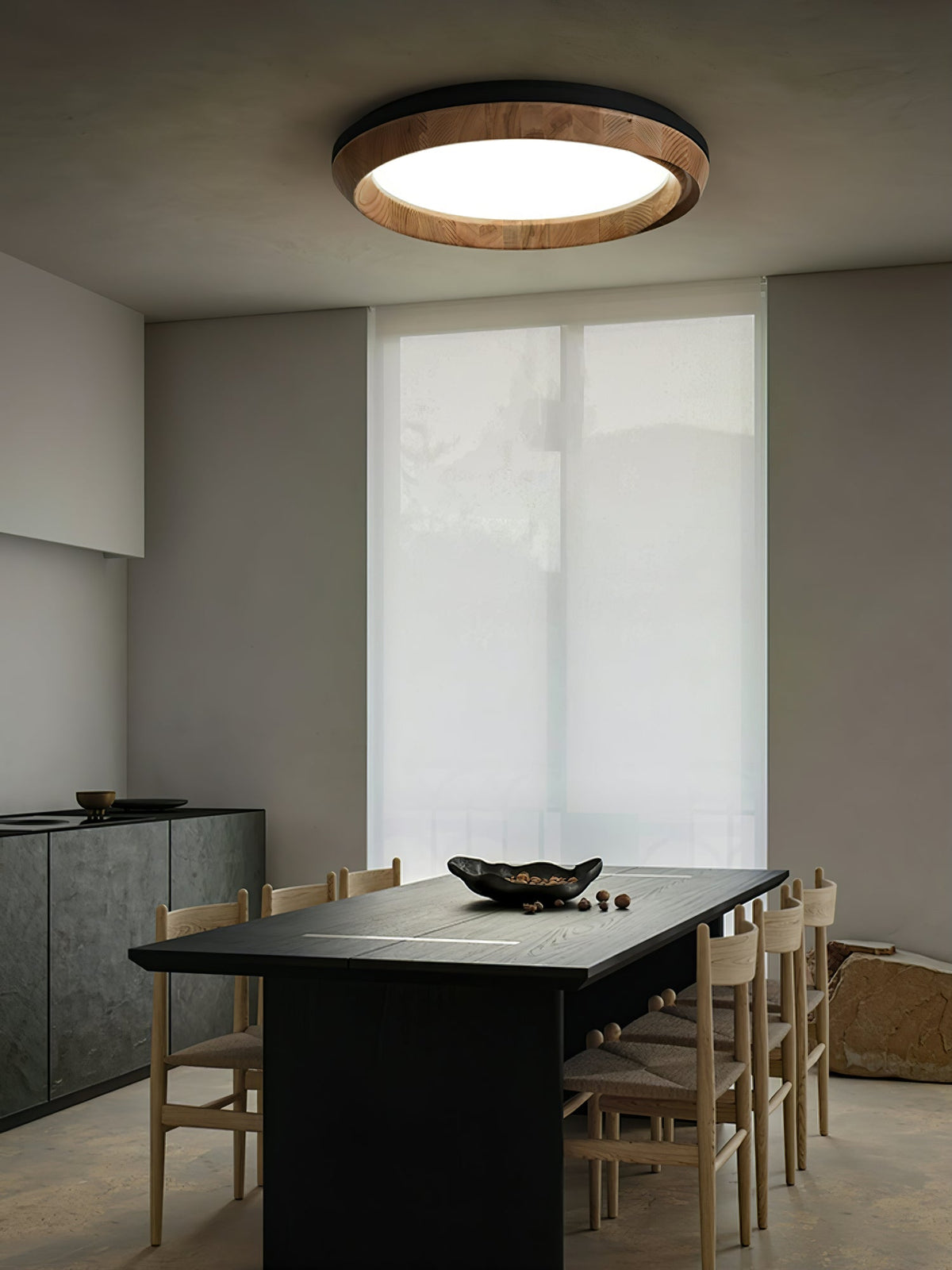 Aurdoreth lámpara de techo moderna minimalista de madera con efecto efecto ondulado