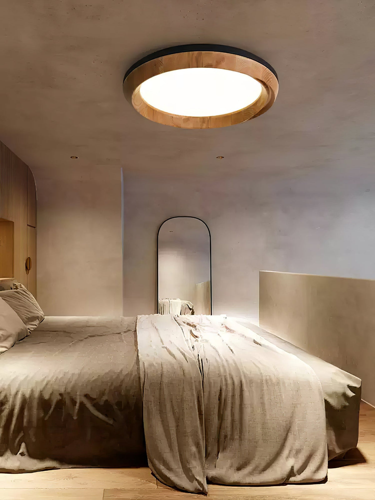 Aurdoreth lámpara de techo moderna minimalista de madera con efecto efecto ondulado