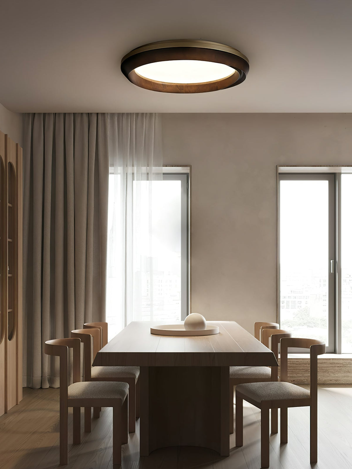 Aurdoreth lámpara de techo moderna minimalista de madera con efecto efecto ondulado