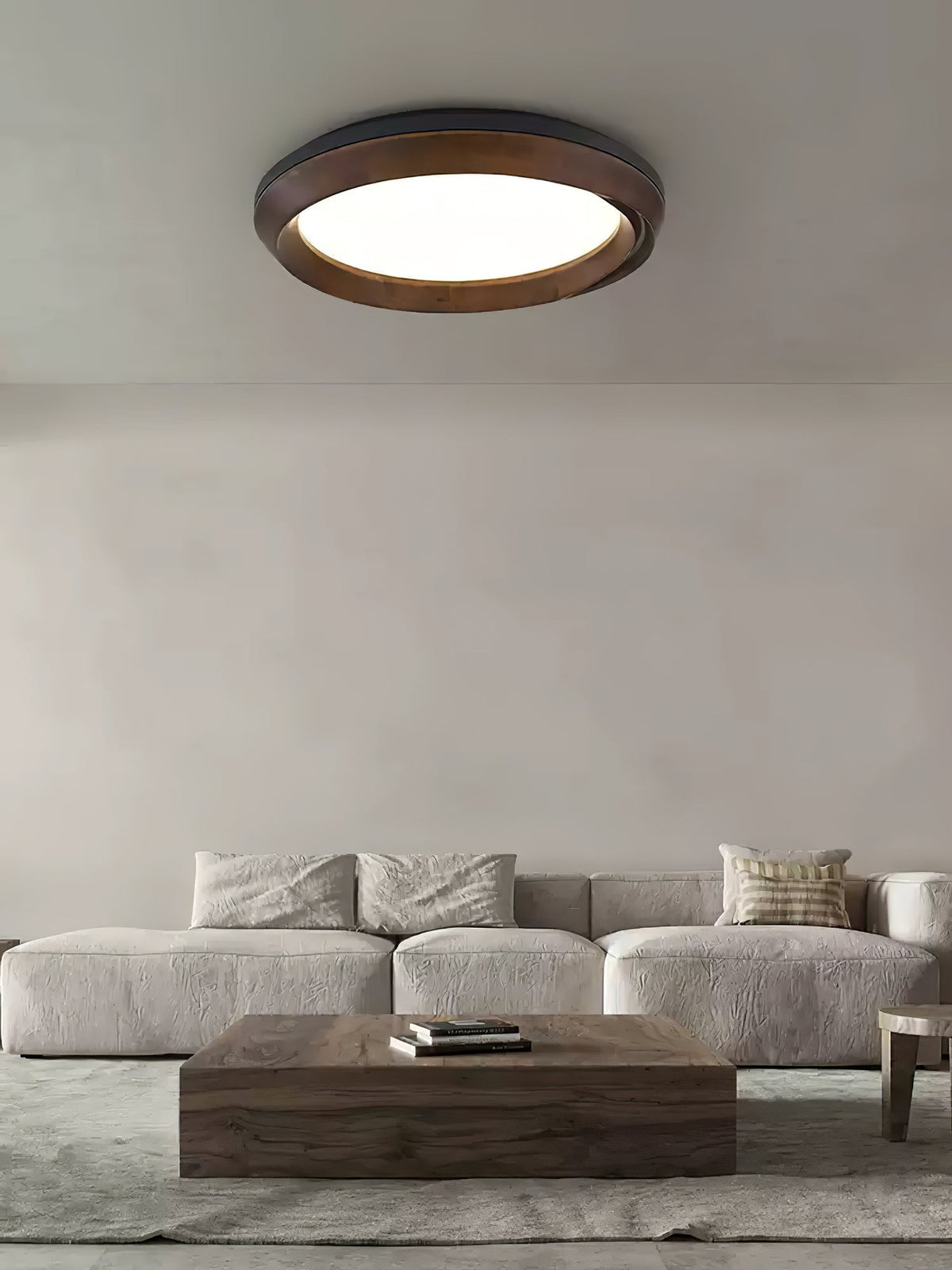 Aurdoreth lámpara de techo moderna minimalista de madera con efecto efecto ondulado
