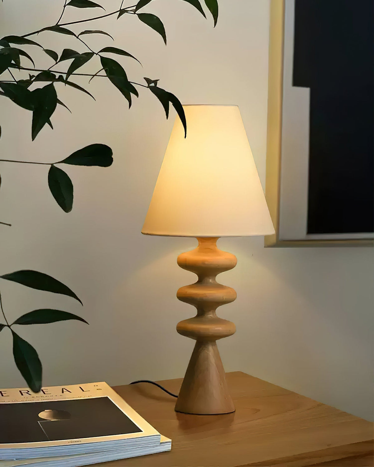 Zelms lámpara de mesa moderna de madera