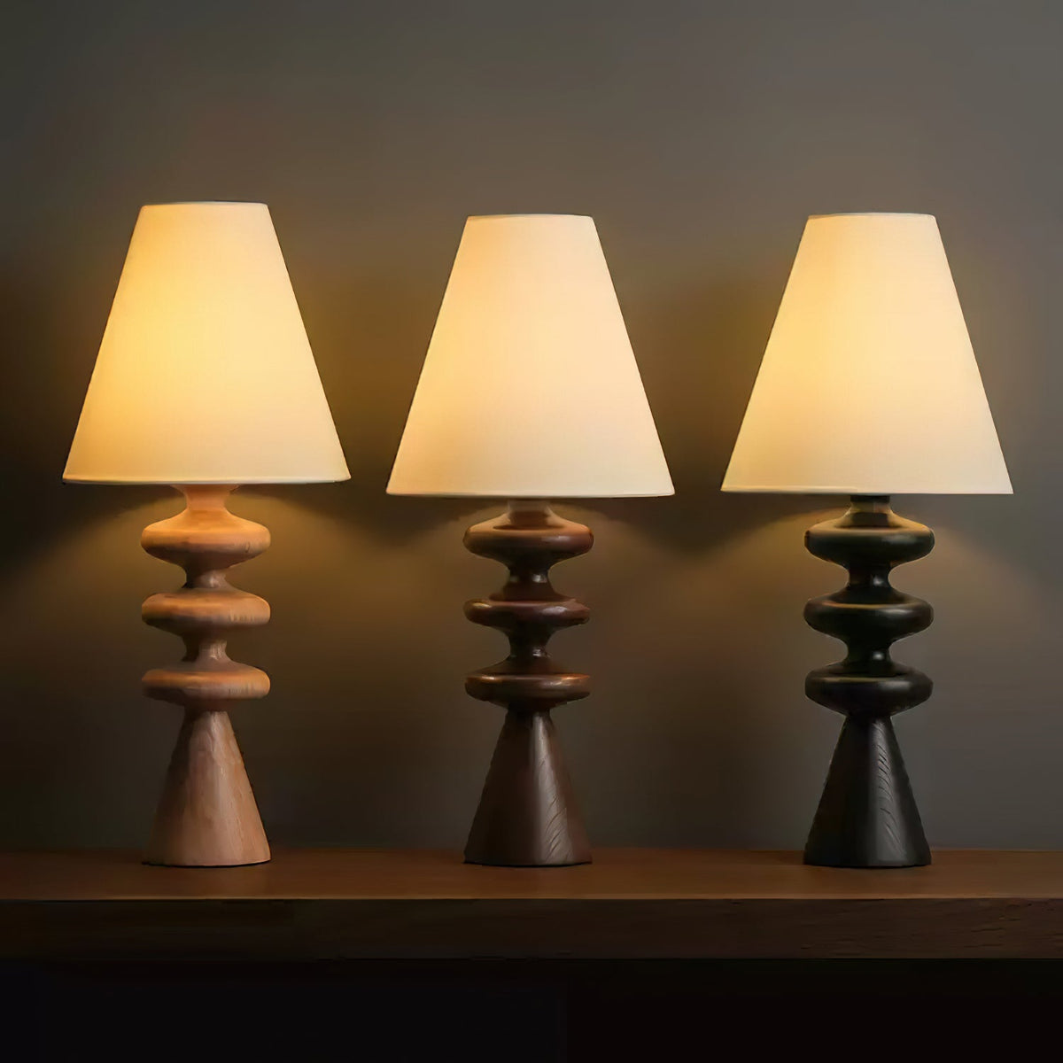 Zelms lámpara de mesa moderna de madera