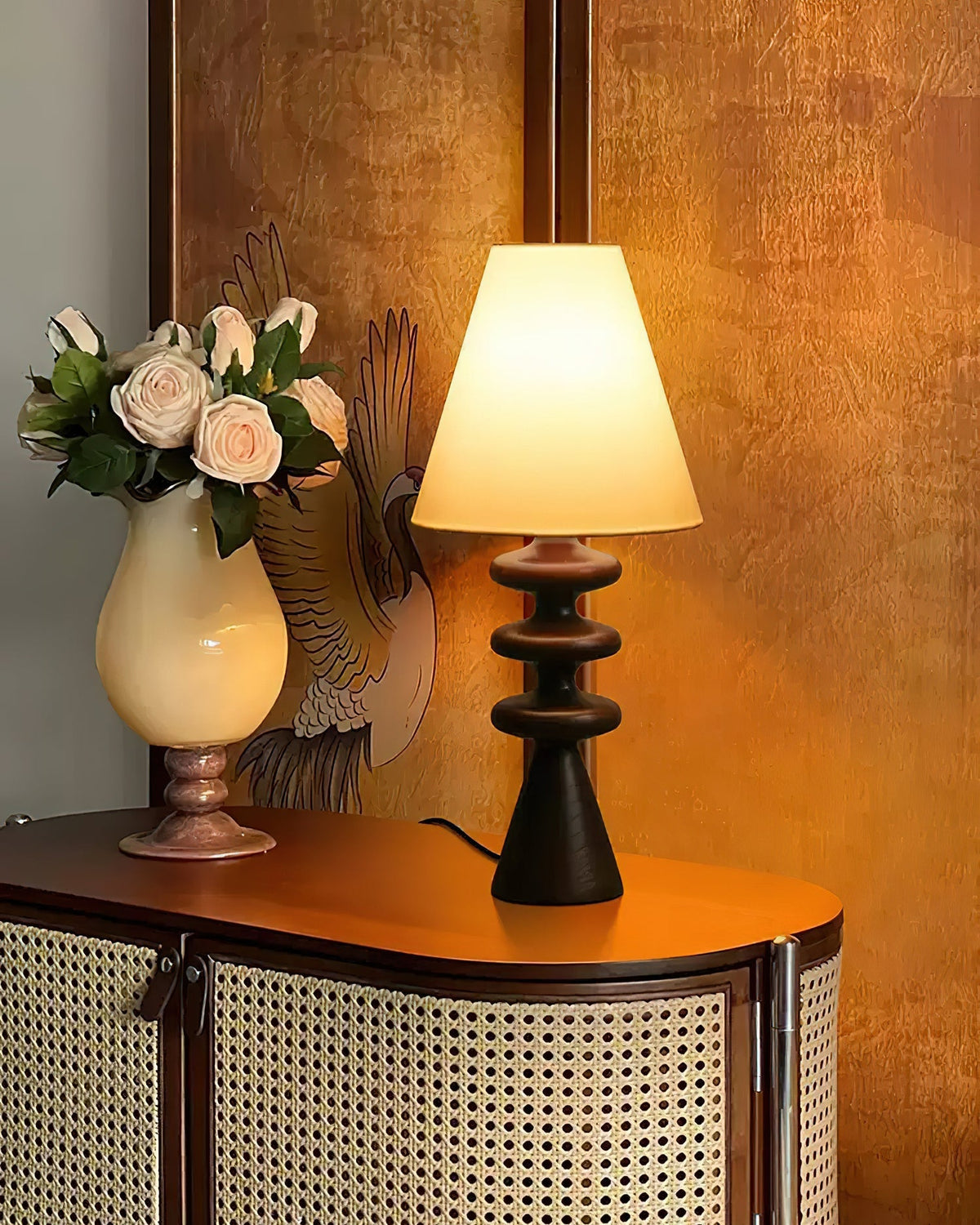 Zelms lámpara de mesa moderna de madera