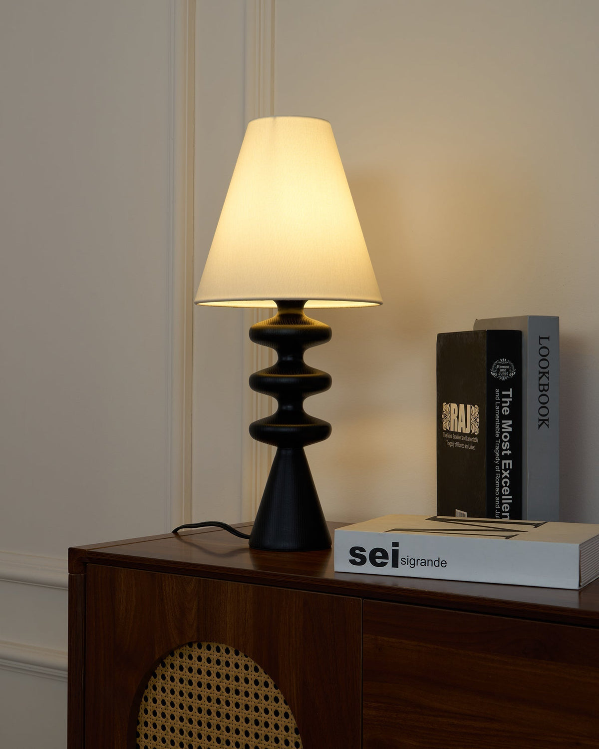 Zelms lámpara de mesa moderna de madera