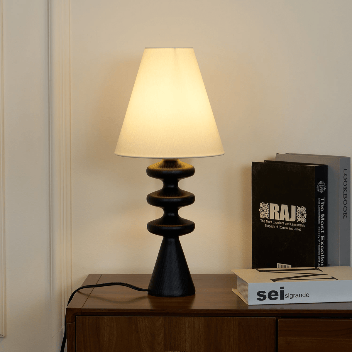 Zelms lámpara de mesa moderna de madera