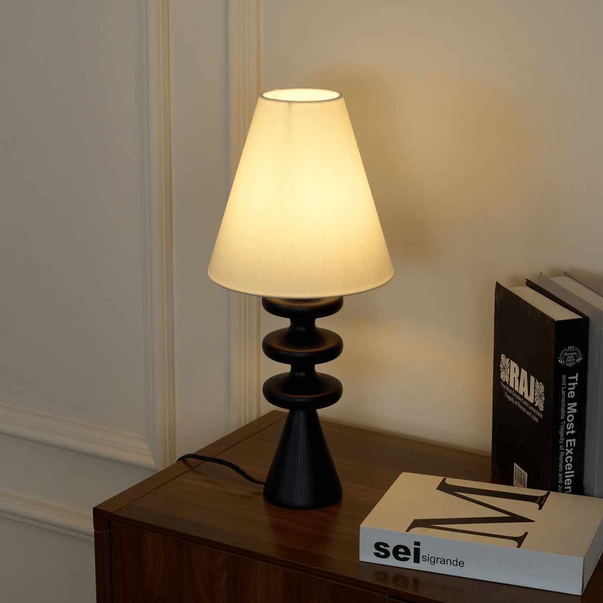 Zelms lámpara de mesa moderna de madera