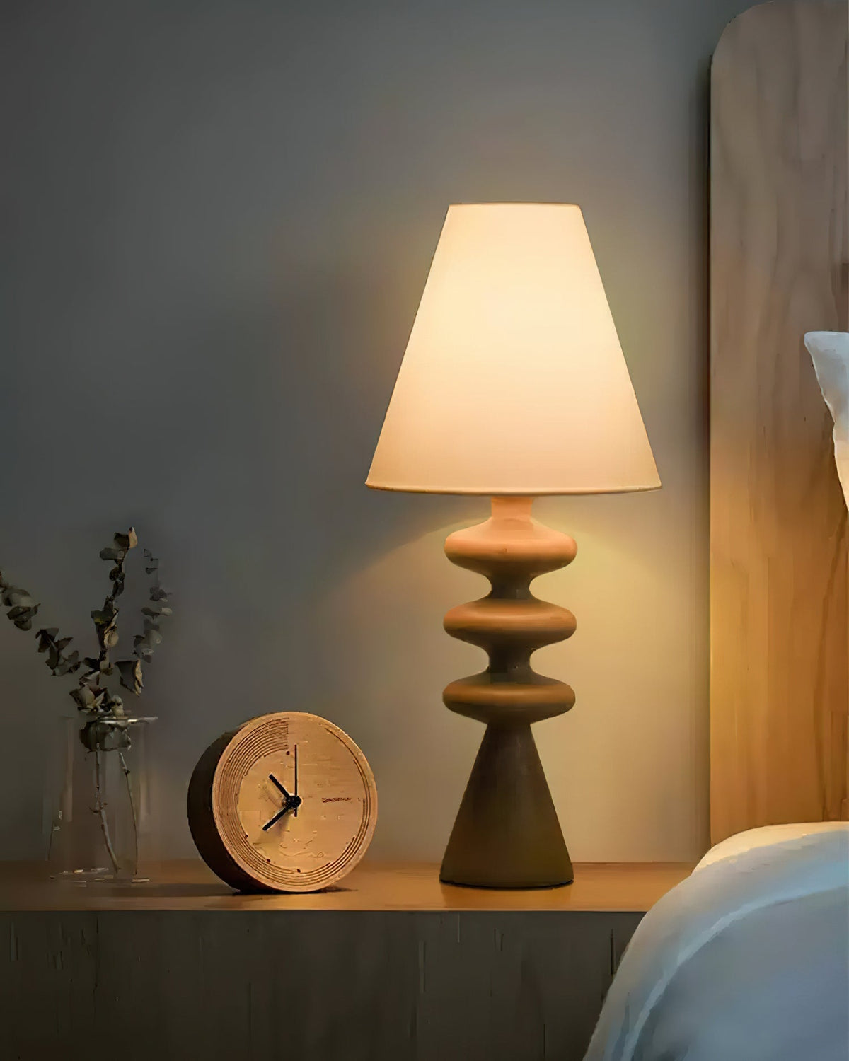 Zelms lámpara de mesa moderna de madera