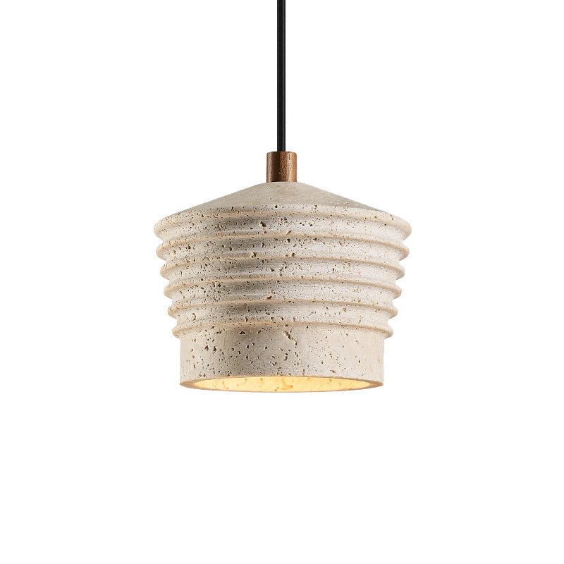 Hana lámpara colgante con textura ribeteada en travertino natural amarillo