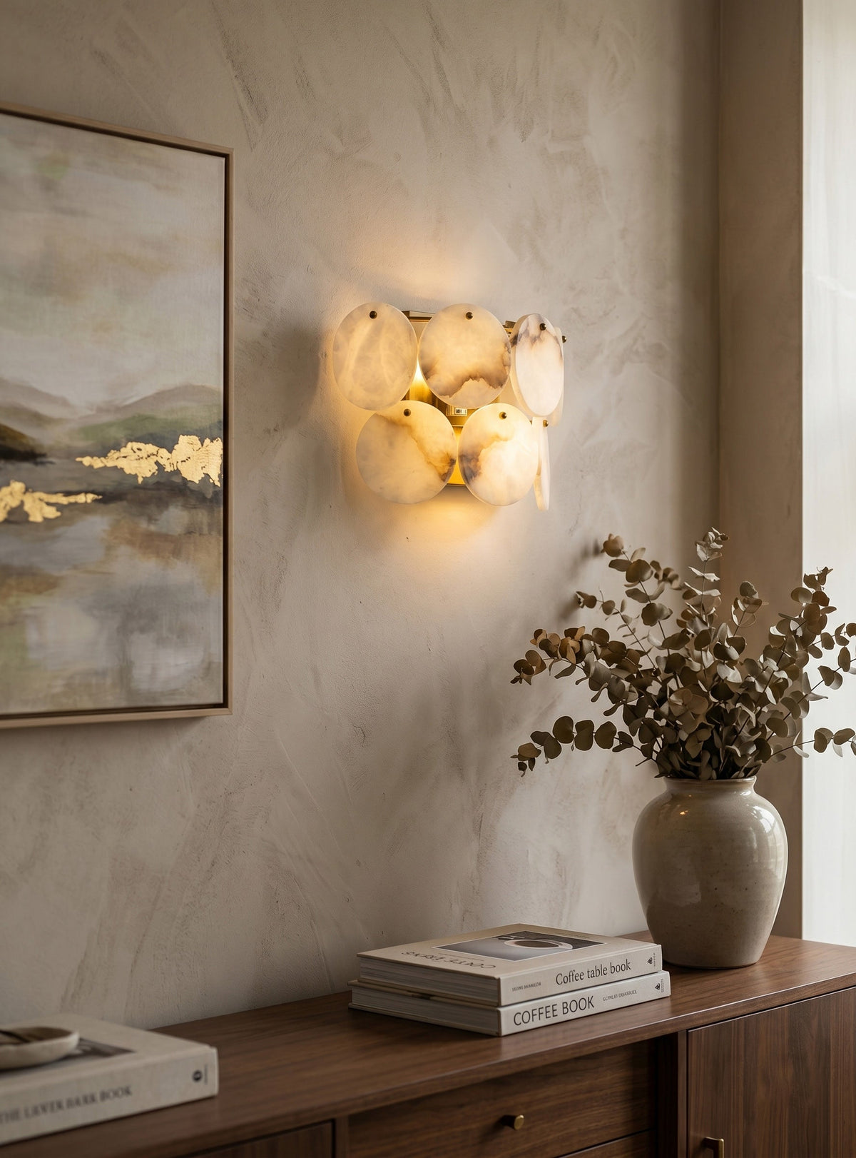 Nivivaya aplique de pared alabastro