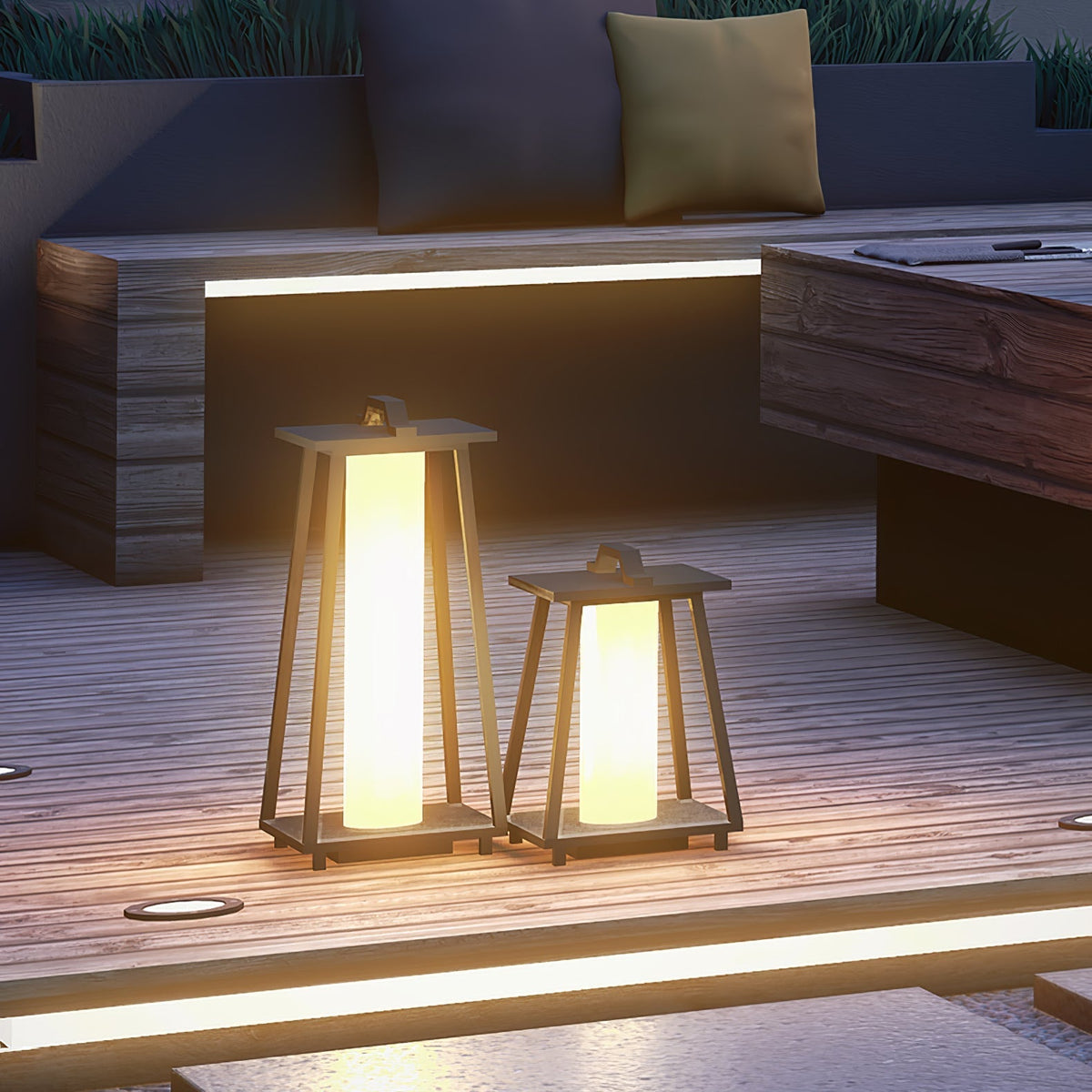 Syphae luminaria exterior de forma trapecio portátil