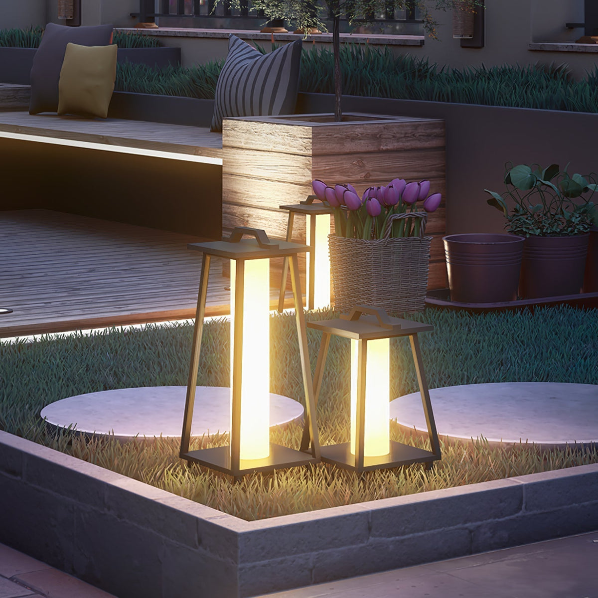 Syphae luminaria exterior de forma trapecio portátil
