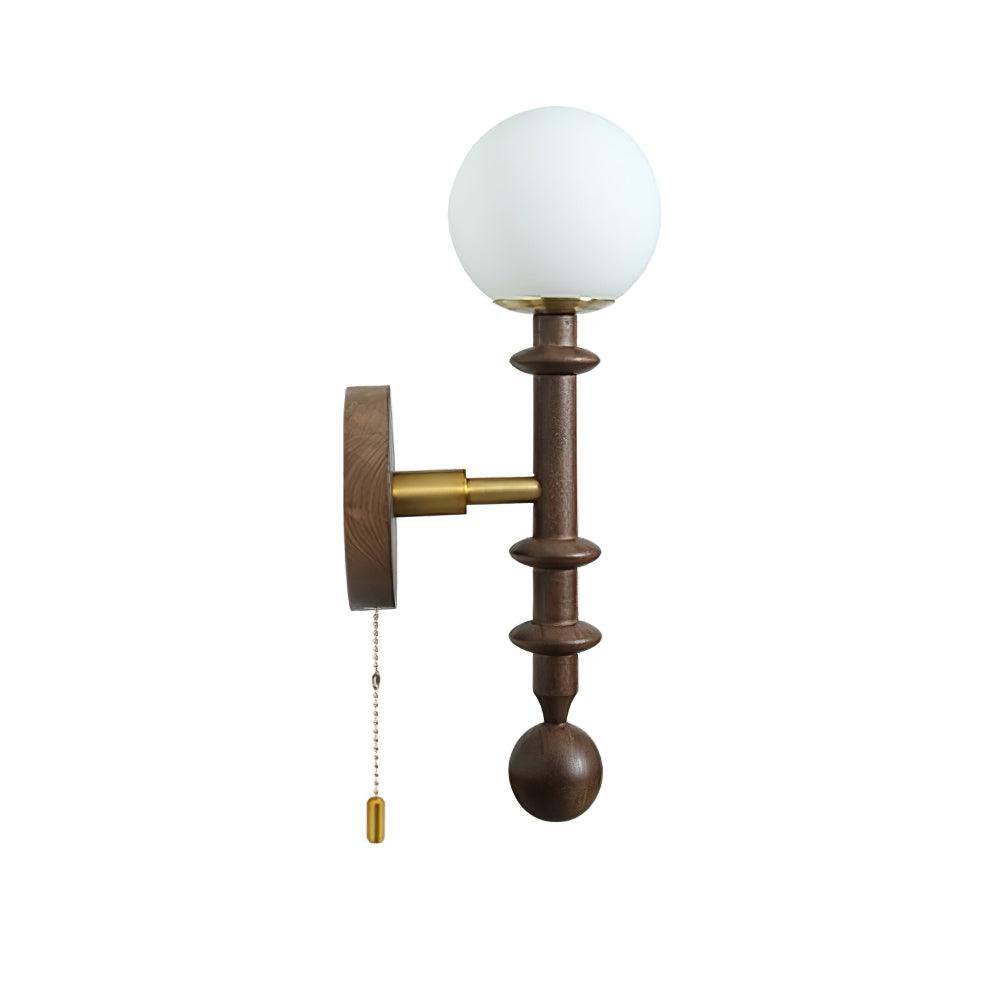 Elmiror aplique de pared elegancia Columna Romana de vidrio y madera
