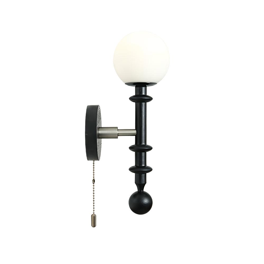 Elmiror aplique de pared elegancia Columna Romana de vidrio y madera