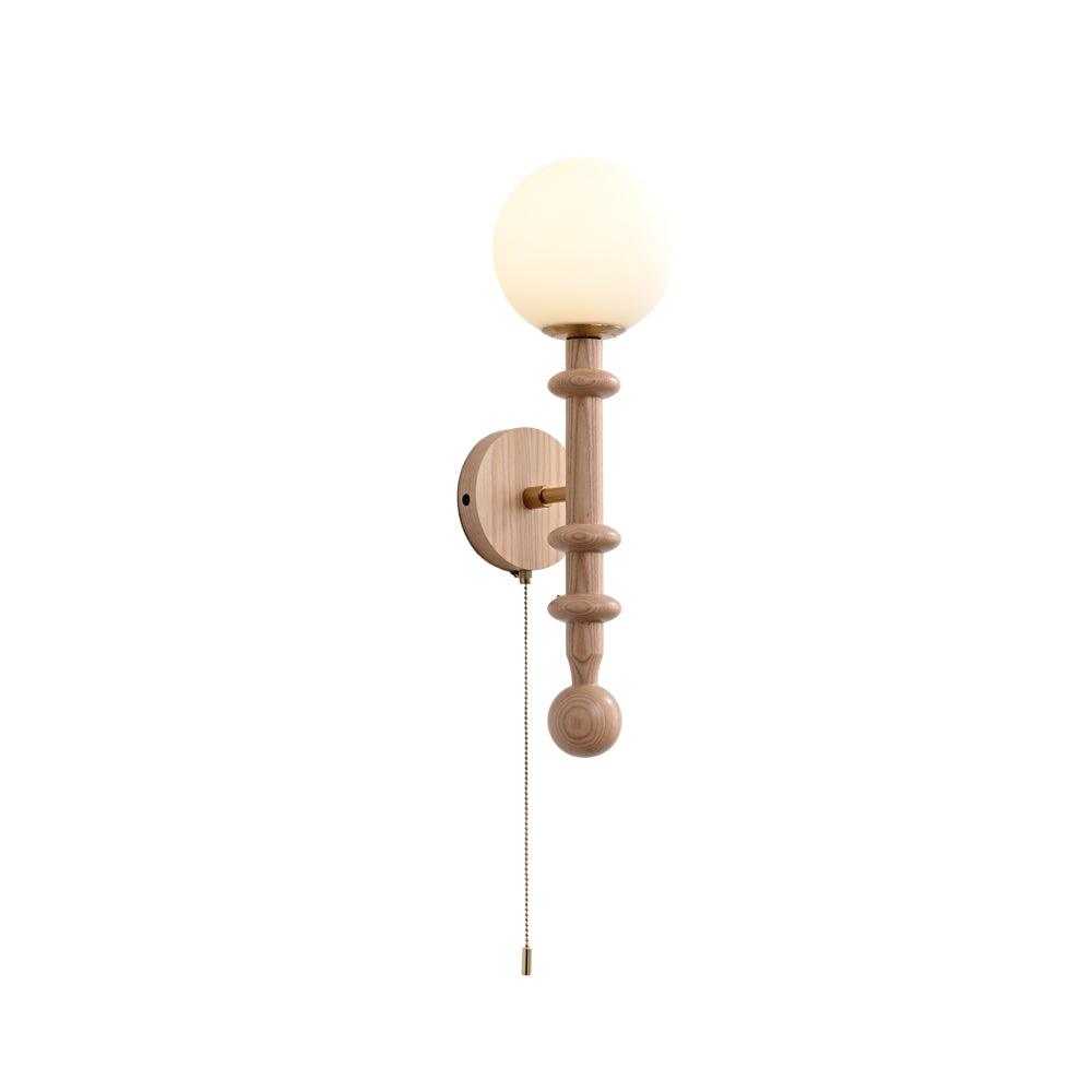 Elmiror aplique de pared elegancia Columna Romana de vidrio y madera