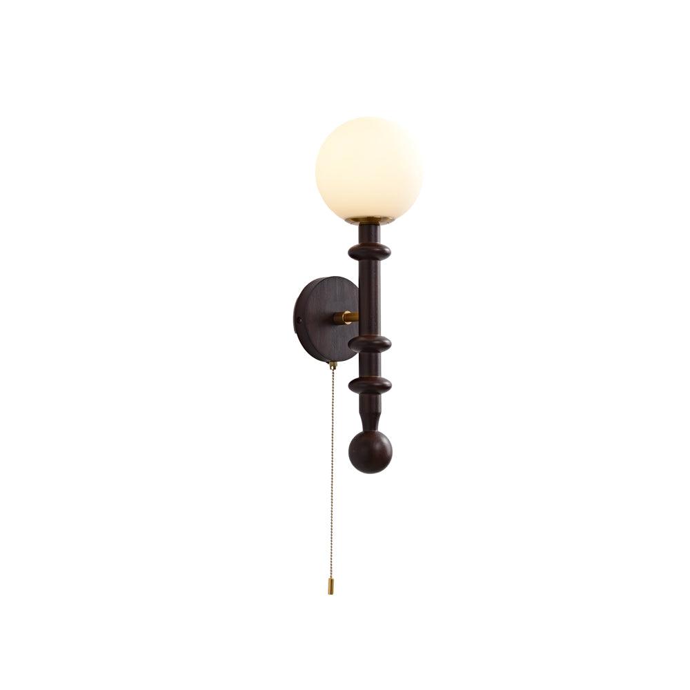 Elmiror aplique de pared elegancia Columna Romana de vidrio y madera