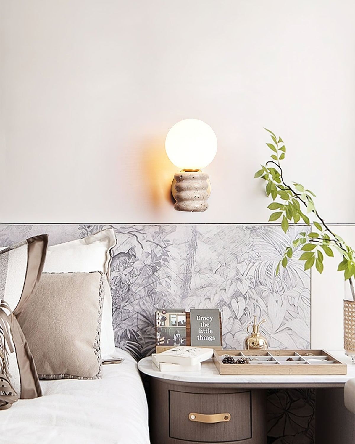 Zevelara aplique de pared con acabado en travertino