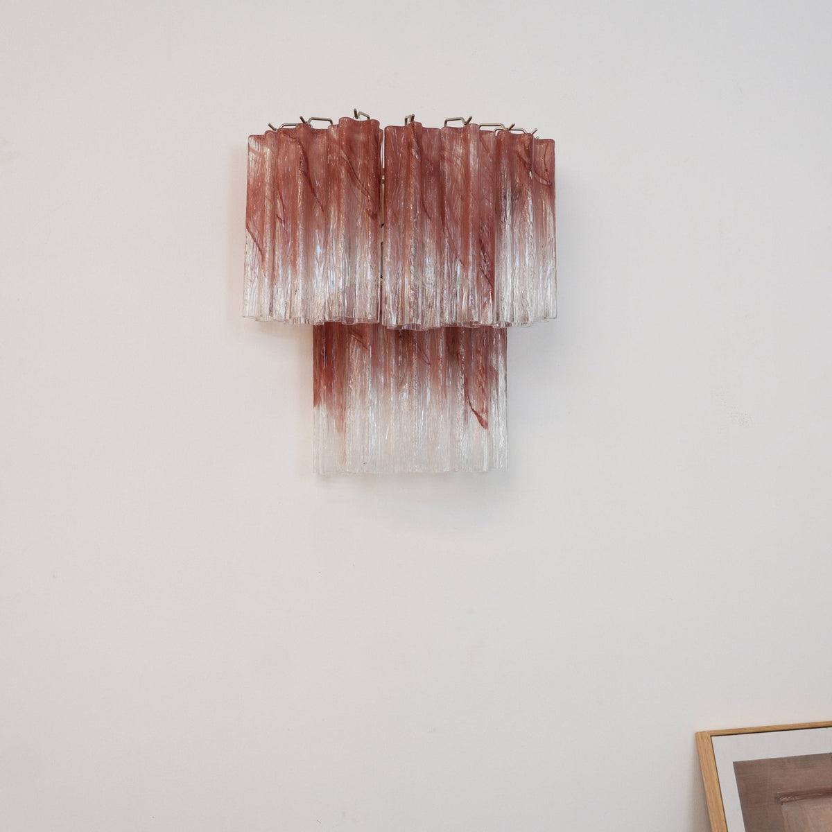 Lioreeria aplique de pared Hojas de vidrio rosa efecto acuarela