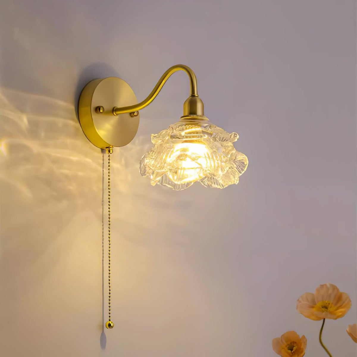 Aneris aplique de pared nórdico de vidrio y latón