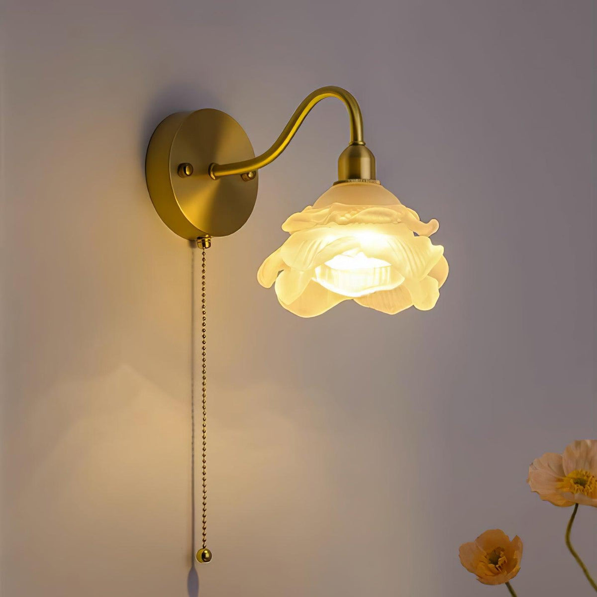 Aneris aplique de pared nórdico de vidrio y latón