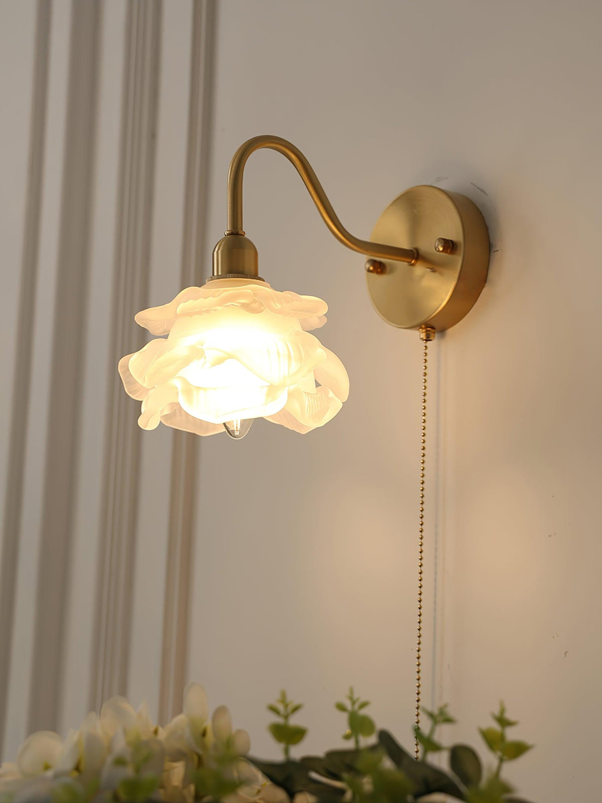 Aneris aplique de pared nórdico de vidrio y latón