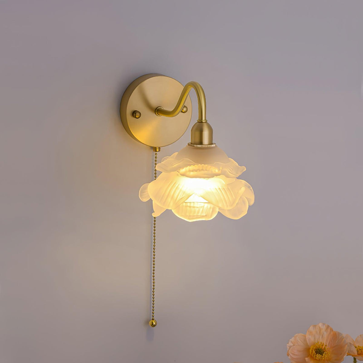 Aneris aplique de pared nórdico de vidrio y latón
