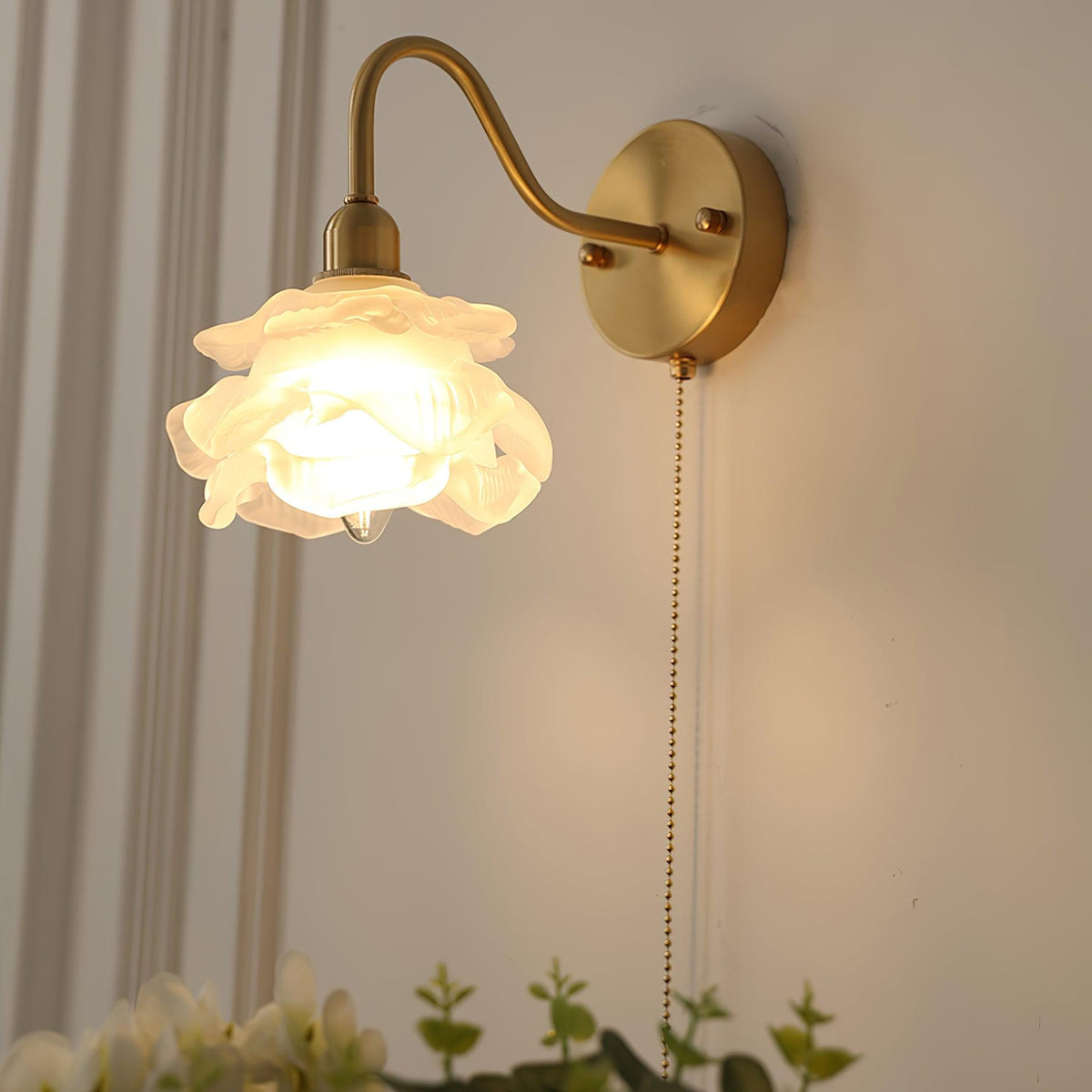 Aneris aplique de pared nórdico de vidrio y latón