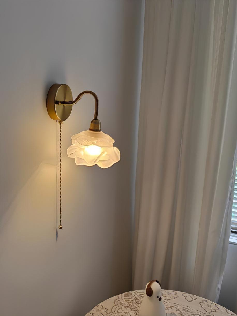 Aneris aplique de pared nórdico de vidrio y latón