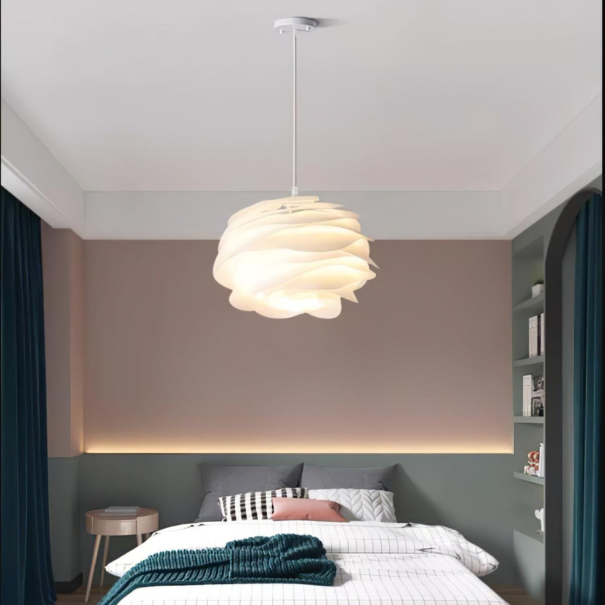 Kirove lámpara colgante PVC con motivos florales de rosa estratificada y romántica