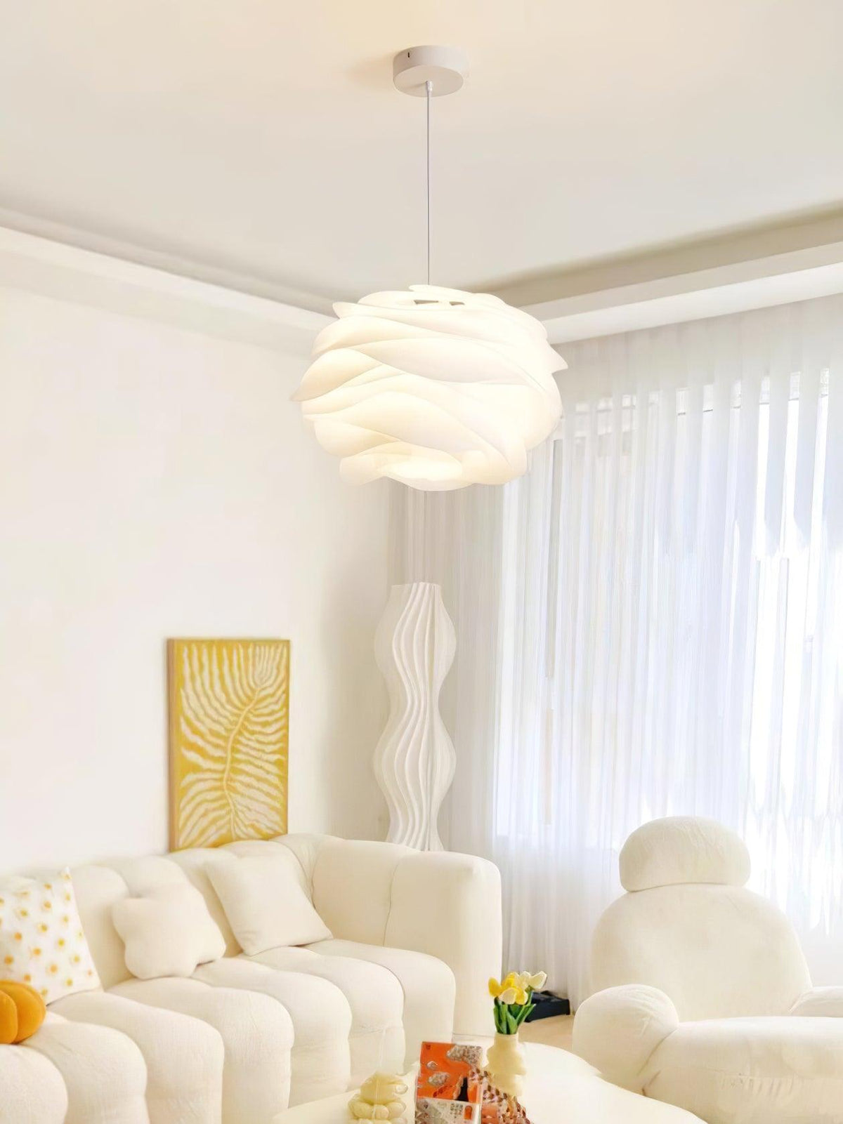 Kirove lámpara colgante PVC con motivos florales de rosa estratificada y romántica