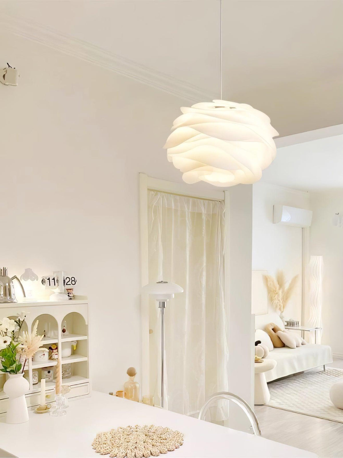 Kirove lámpara colgante PVC con motivos florales de rosa estratificada y romántica