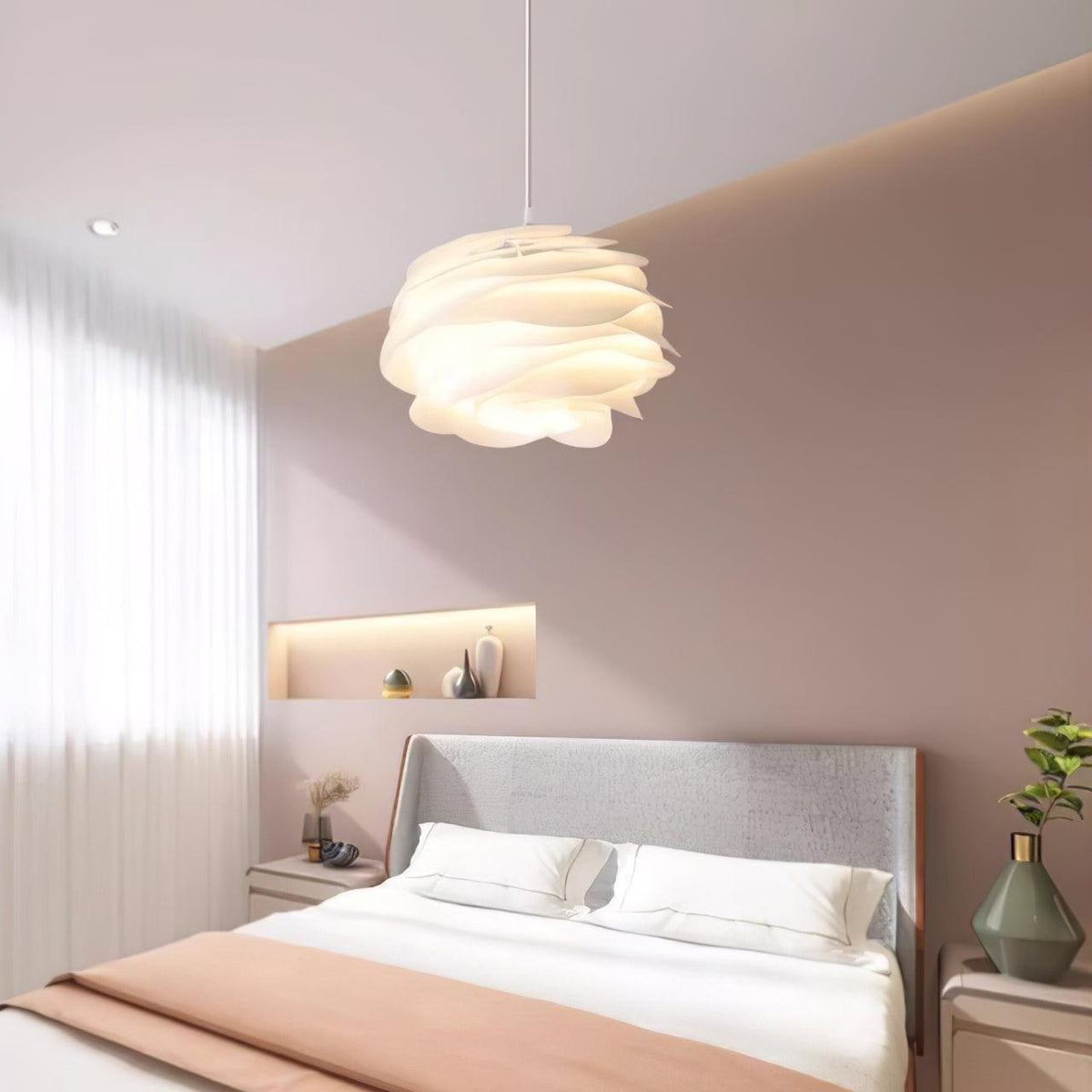Kirove lámpara colgante PVC con motivos florales de rosa estratificada y romántica