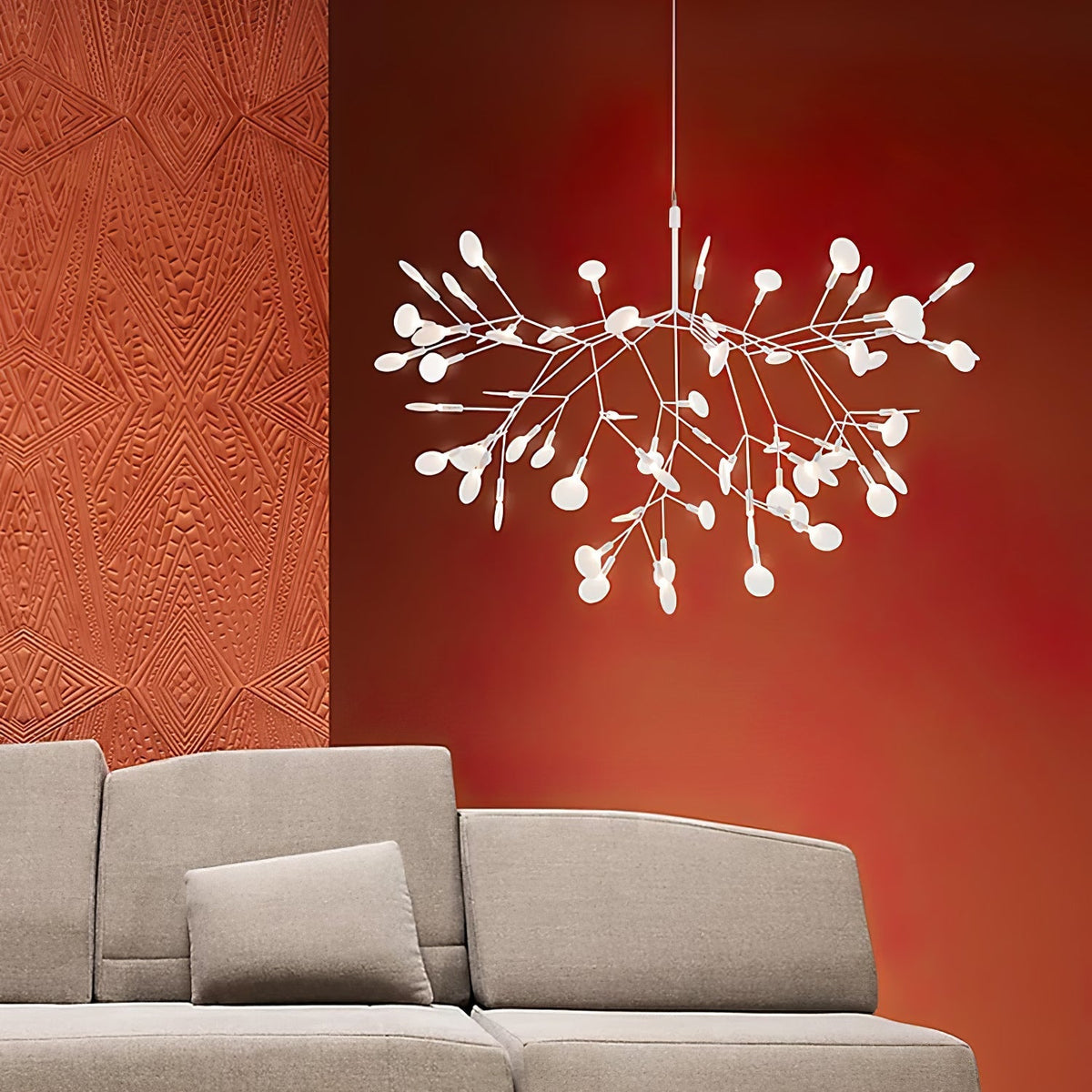 Auroreon lámpara de araña Firefly LED con rama en color dorado