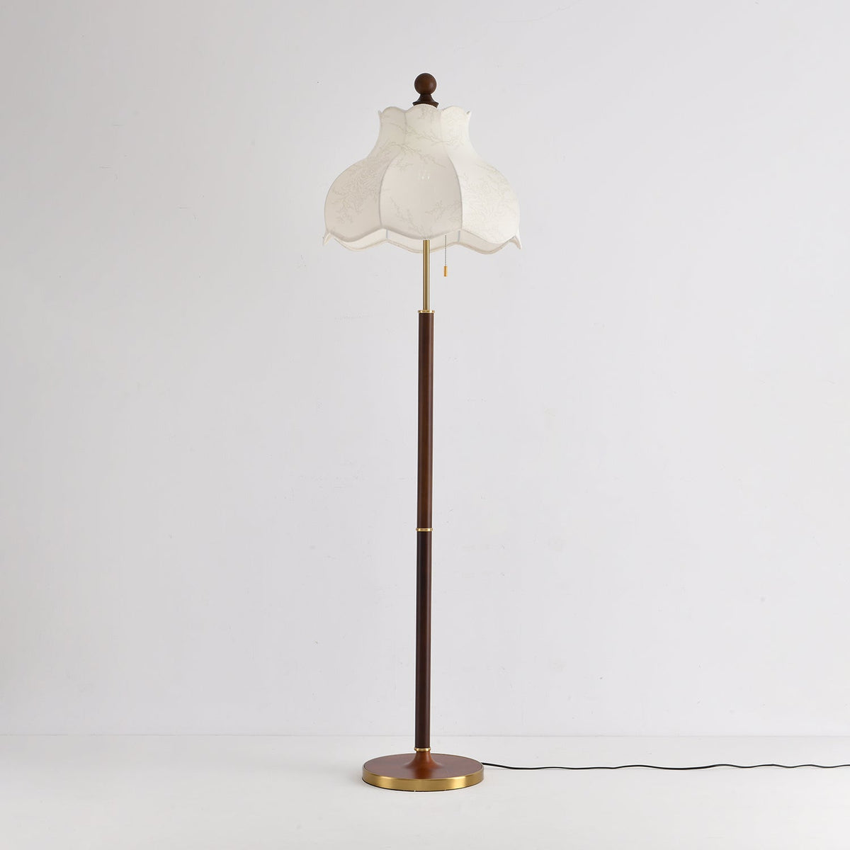 Tulfa lámpara de pie Vintage de madera
