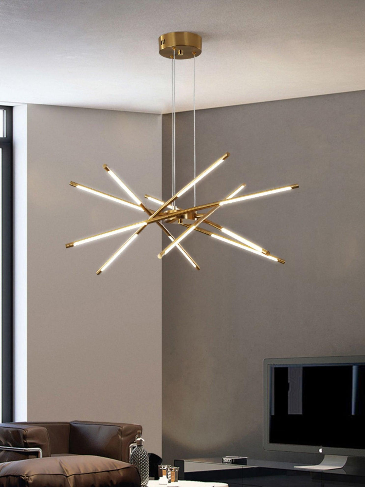 Lumueon lámpara de araña LED giratoria moderna