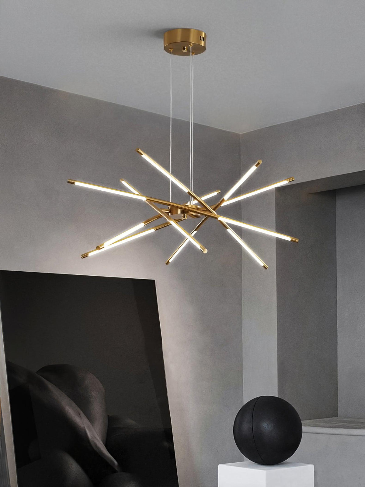 Lumueon lámpara de araña LED giratoria moderna