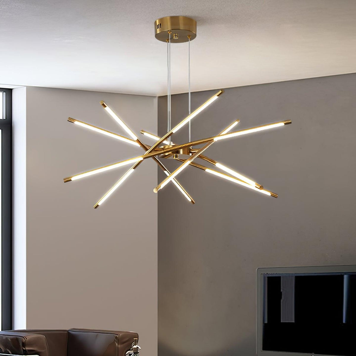 Lumueon lámpara de araña LED giratoria moderna
