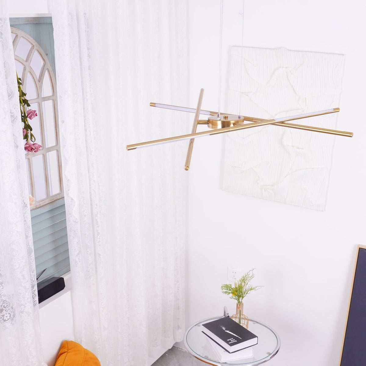 Lumueon lámpara de araña LED giratoria moderna