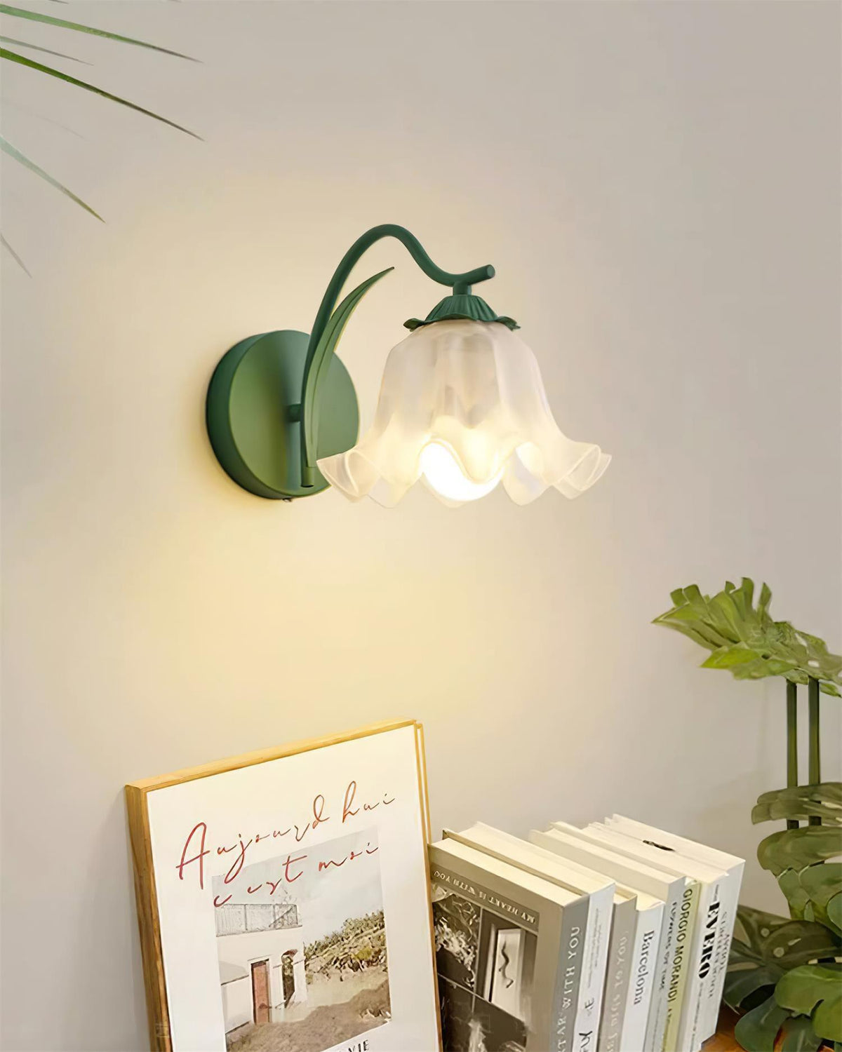 Lily aplique de pared Whimsy Botanical tallo verde color
