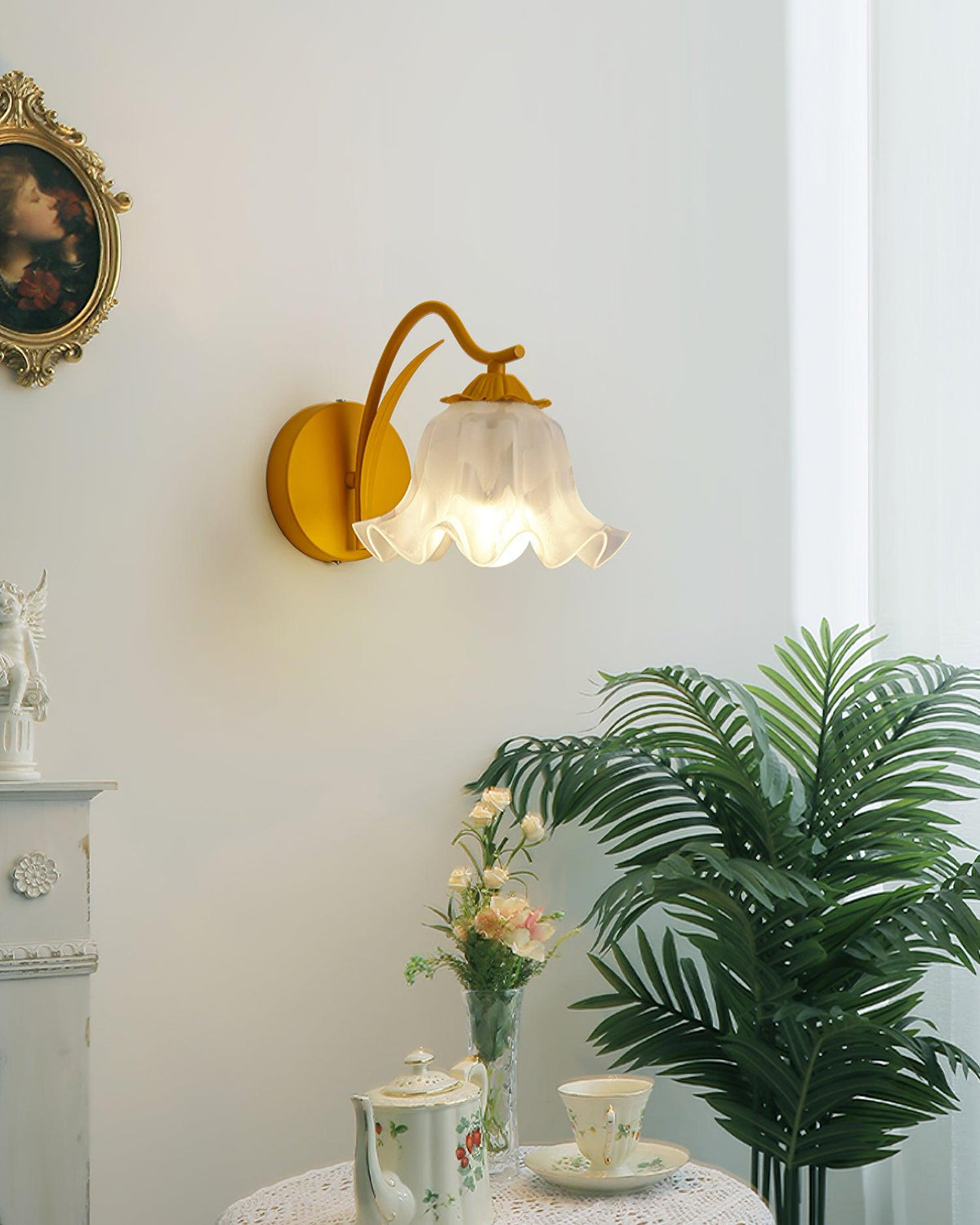 Lily aplique de pared Whimsy Botanical tallo verde color